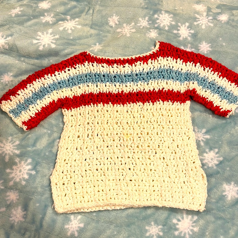 Handmade crocheted baby dress size 2